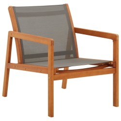 vidaXL Garten-Loungestuhl Grau Eukalyptus Massivholz und Textilene