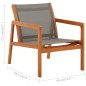 vidaXL Garten-Loungestuhl Grau Eukalyptus Massivholz und Textilene vidaXL Garten-Loungestuhl Grau Eukalyptus Massivholz und Textilene