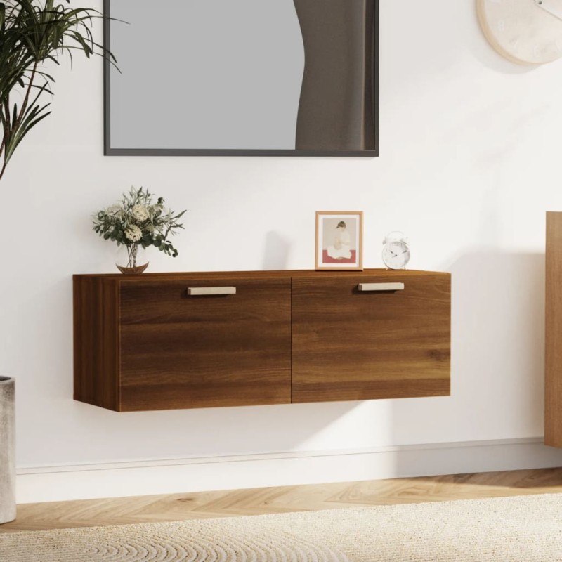 vidaXL Wandschrank Braun Eichen-Optik 100x36,5x35 cm Holzwerkstoff vidaXL Wandschrank Braun Eichen-Optik 100x36,5x35 cm Holzwerkstoff
