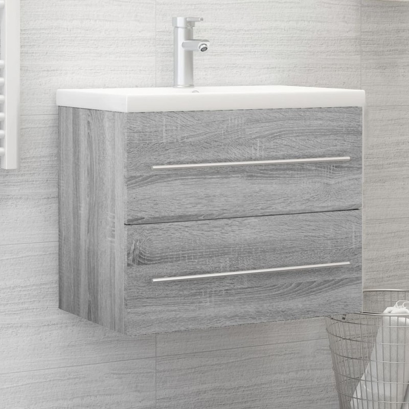 vidaXL Waschbeckenschrank Grau Sonoma 60x38,5x48 cm Holzwerkstoff vidaXL Waschbeckenschrank Grau Sonoma 60x38,5x48 cm Holzwerkstoff