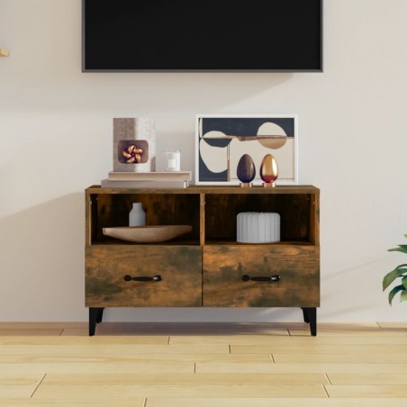 vidaXL TV-Schrank Räuchereiche 80x36x50 cm Holzwerkstoff