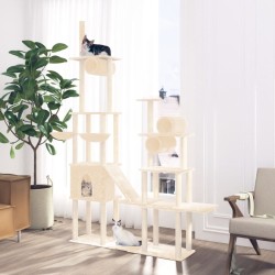 vidaXL Kratzbaum mit Sisal-Kratzsäulen Creme 279 cm