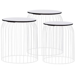 vidaXL Couchtische 3 Stk. Weiß