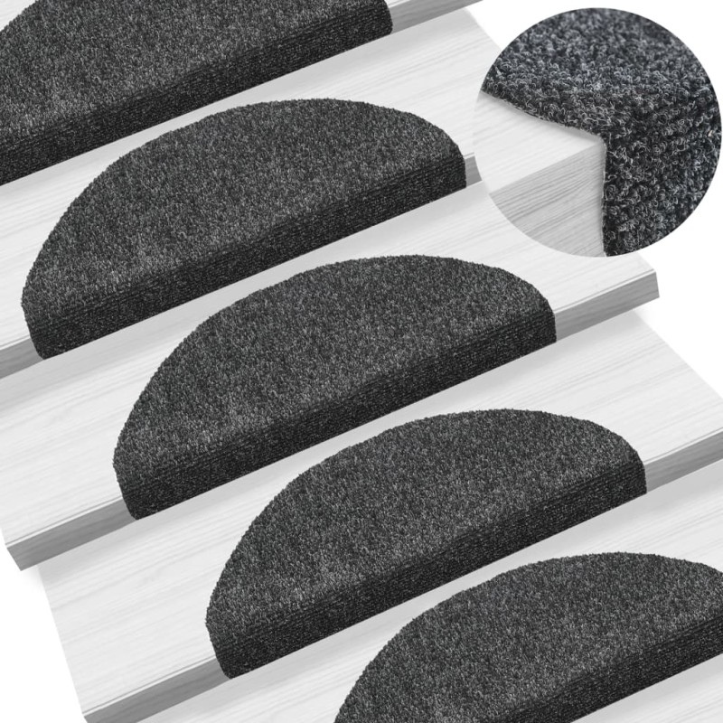 vidaXL 15-tlg Selbstkleb. Treppenmatten Nadelvlies 65x21x4cm Dunkelgr. vidaXL 15-tlg Selbstkleb. Treppenmatten Nadelvlies 65x21x4cm Dunkelgr.