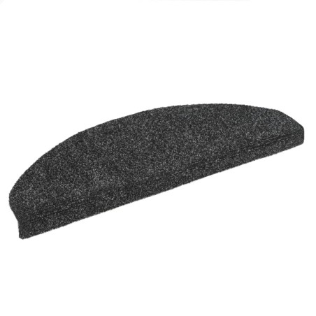 vidaXL 15-tlg Selbstkleb. Treppenmatten Nadelvlies 65x21x4cm Dunkelgr.