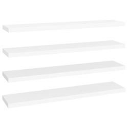 vidaXL Schwebende Wandregale 4 Stk. Weiß 120x23,5x3,8 cm MDF