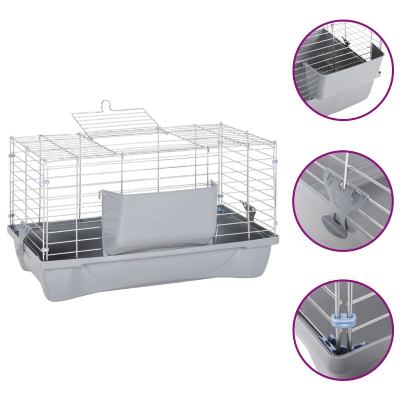 vidaXL Kleintierkäfig Grau 58x32x31 cm Polypropylen und Metall vidaXL Kleintierkäfig Grau 58x32x31 cm Polypropylen und Metall