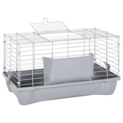 vidaXL Kleintierkäfig Grau 58x32x31 cm Polypropylen und Metall