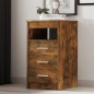 vidaXL Sideboard mit Schubladen Räuchereiche 40x50x76 cm Holzwerkstoff vidaXL Sideboard mit Schubladen Räuchereiche 40x50x76 cm Holzwerkstoff