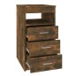 vidaXL Sideboard mit Schubladen Räuchereiche 40x50x76 cm Holzwerkstoff vidaXL Sideboard mit Schubladen Räuchereiche 40x50x76 cm Holzwerkstoff