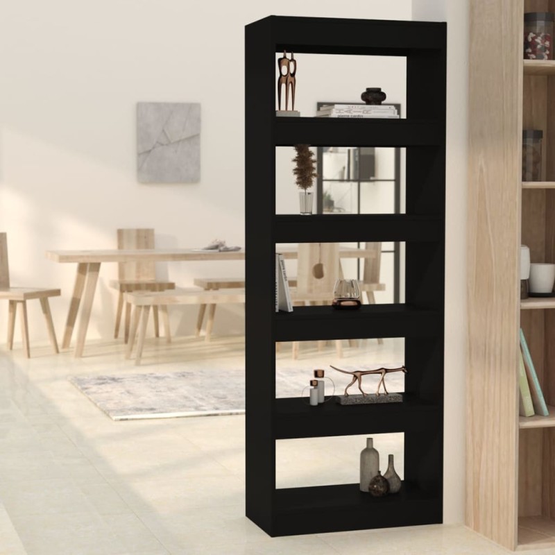 vidaXL Bücherregal/Raumteiler Schwarz 60x30x166 cm Holzwerkstoff vidaXL Bücherregal/Raumteiler Schwarz 60x30x166 cm Holzwerkstoff