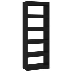 vidaXL Bücherregal/Raumteiler Schwarz 60x30x166 cm Holzwerkstoff