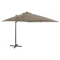 vidaXL Ampelschirm mit Mast und LED-Beleuchtung Taupe 250 cm vidaXL Ampelschirm mit Mast und LED-Beleuchtung Taupe 250 cm