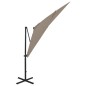 vidaXL Ampelschirm mit Mast und LED-Beleuchtung Taupe 250 cm vidaXL Ampelschirm mit Mast und LED-Beleuchtung Taupe 250 cm
