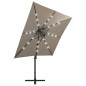 vidaXL Ampelschirm mit Mast und LED-Beleuchtung Taupe 250 cm vidaXL Ampelschirm mit Mast und LED-Beleuchtung Taupe 250 cm