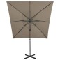 vidaXL Ampelschirm mit Mast und LED-Beleuchtung Taupe 250 cm vidaXL Ampelschirm mit Mast und LED-Beleuchtung Taupe 250 cm