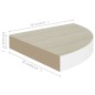 vidaXL Eck-Schweberegal Eichen-Optik und Weiß 35x35x3,8 cm MDF