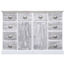 vidaXL Sideboard mit 10 Schubladen Grau 113x30x79 cm Holz