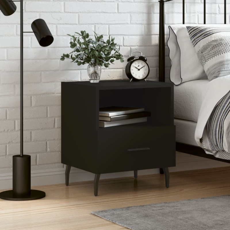 vidaXL Nachttisch Schwarz 40x35x47,5 cm Holzwerkstoff vidaXL Nachttisch Schwarz 40x35x47,5 cm Holzwerkstoff