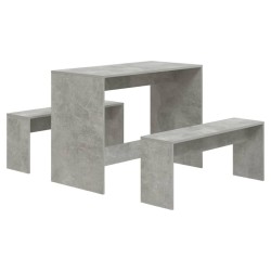 vidaXL 3-tlg. Essgruppe Betongrau Holzwerkstoff
