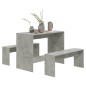 vidaXL 3-tlg. Essgruppe Betongrau Holzwerkstoff vidaXL 3-tlg. Essgruppe Betongrau Holzwerkstoff