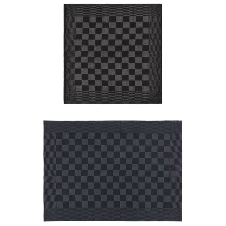 vidaXL 20-tlg. Handtuch-Set Schwarz und Grau Baumwolle