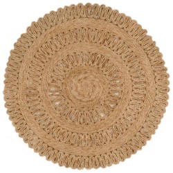 vidaXL Teppich Jute Handgeflochten 90 cm Rund