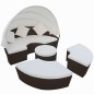 vidaXL Outdoor-Loungebett mit Dach Poly Rattan Braun vidaXL Outdoor-Loungebett mit Dach Poly Rattan Braun