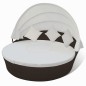 vidaXL Outdoor-Loungebett mit Dach Poly Rattan Braun vidaXL Outdoor-Loungebett mit Dach Poly Rattan Braun