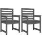 vidaXL Gartenstühle 2 Stk. Grau 60x48x91 cm Massivholz Kiefer vidaXL Gartenstühle 2 Stk. Grau 60x48x91 cm Massivholz Kiefer