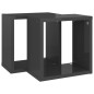 vidaXL Würfelregale 2 Stk. Hochglanz-Grau 26x15x26 cm vidaXL Würfelregale 2 Stk. Hochglanz-Grau 26x15x26 cm