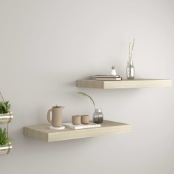 vidaXL Schwebende Wandregale 2 Stk. Eichefarben 50x23x3,8cm MDF