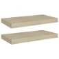 vidaXL Schwebende Wandregale 2 Stk. Eichefarben 50x23x3,8cm MDF vidaXL Schwebende Wandregale 2 Stk. Eichefarben 50x23x3,8cm MDF