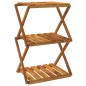 vidaXL Klappregal 3 Böden Braun 43x31x63 cm Massivholz Akazie vidaXL Klappregal 3 Böden Braun 43x31x63 cm Massivholz Akazie
