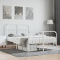 vidaXL Bettgestell mit Kopf- und Fußteil Metall Weiß 120x190 cm vidaXL Bettgestell mit Kopf- und Fußteil Metall Weiß 120x190 cm