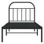 vidaXL Bettgestell mit Kopfteil Metall Schwarz 90x200 cm vidaXL Bettgestell mit Kopfteil Metall Schwarz 90x200 cm