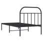 vidaXL Bettgestell mit Kopfteil Metall Schwarz 90x200 cm vidaXL Bettgestell mit Kopfteil Metall Schwarz 90x200 cm