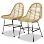 vidaXL Esszimmerstühle 2 Stk. Natur Rattan vidaXL Esszimmerstühle 2 Stk. Natur Rattan