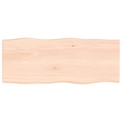 vidaXL Tischplatte 100x40x4 cm Massivholz Eiche Unbehandelt Baumkante