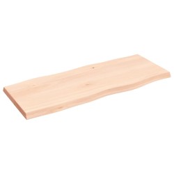 vidaXL Tischplatte 100x40x4 cm Massivholz Eiche Unbehandelt Baumkante
