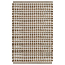 vidaXL Handgewebtes Badematten-Set Jute Stoff Natur und Weiß