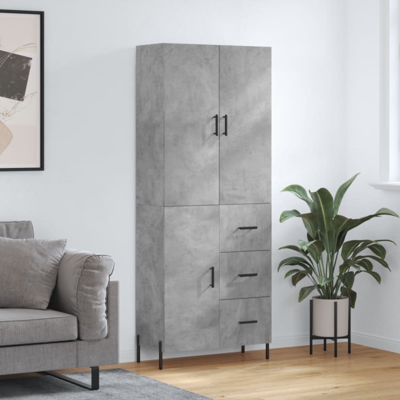 Highboard Betongrau 69,5x34x180 cm Holzwerkstoff Highboard Betongrau 69,5x34x180 cm Holzwerkstoff