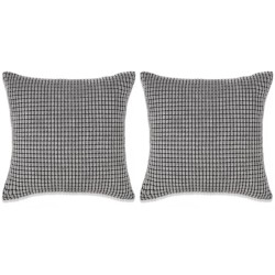 Kissen-Set 2 Stk. Velours 45 x 45 cm Grau