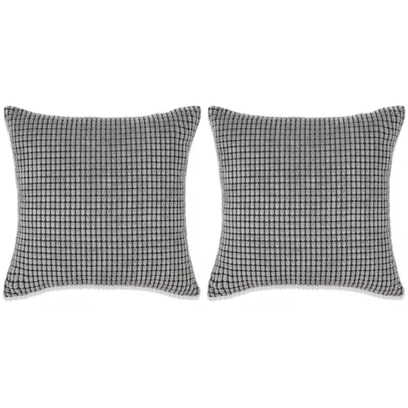 Kissen-Set 2 Stk. Velours 45 x 45 cm Grau Kissen-Set 2 Stk. Velours 45 x 45 cm Grau
