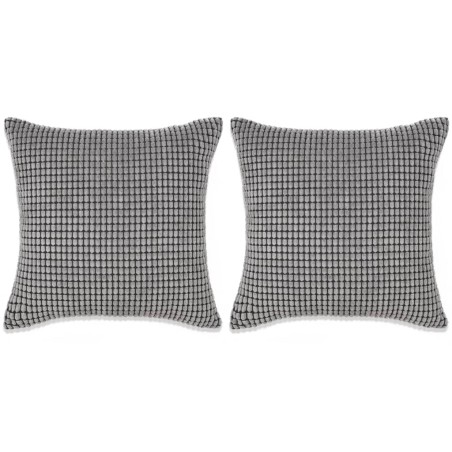 Kissen-Set 2 Stk. Velours 45 x 45 cm Grau