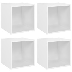 vidaXL TV-Schränke 4 Stk. Weiß 37x35x37 cm Holzwerkstoff