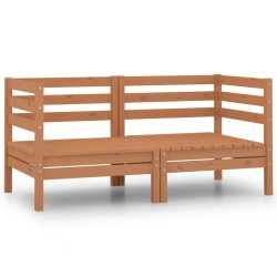 vidaXL Garten-Ecksofas 2 Stk. Honigbraun Massivholz Kiefer 