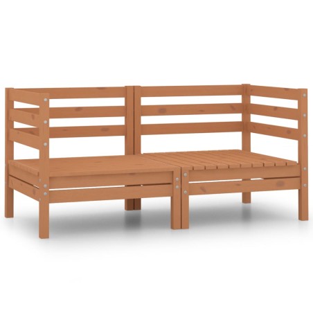 vidaXL Garten-Ecksofas 2 Stk. Honigbraun Massivholz Kiefer 