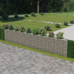 vidaXL Gabionenwand Verzinkter Stahl 630×30×100 cm