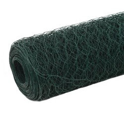 vidaXL Maschendraht Stahl mit PVC-Beschichtung 25×1,2 m Grün